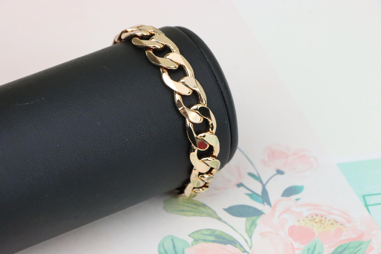 Chunky Rose Gold Link Chain Bracelet in High Quality Brass, XPBL1154 (2116-3)