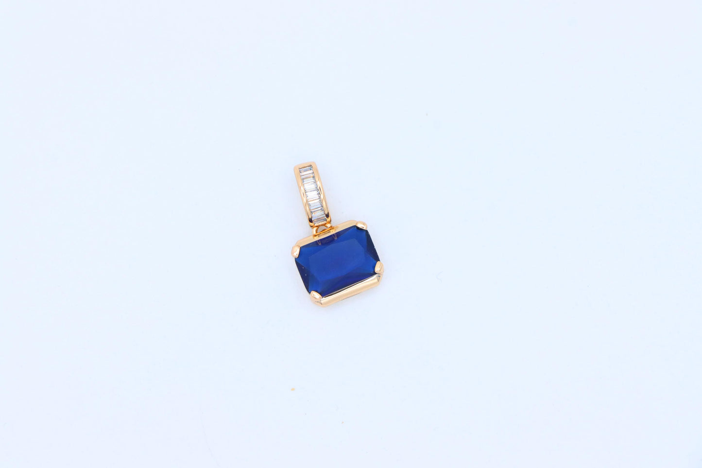 Royal Blue Gemstone Pendant with Elegant Gold Plated Frame, XPPT1776 (2162-7)