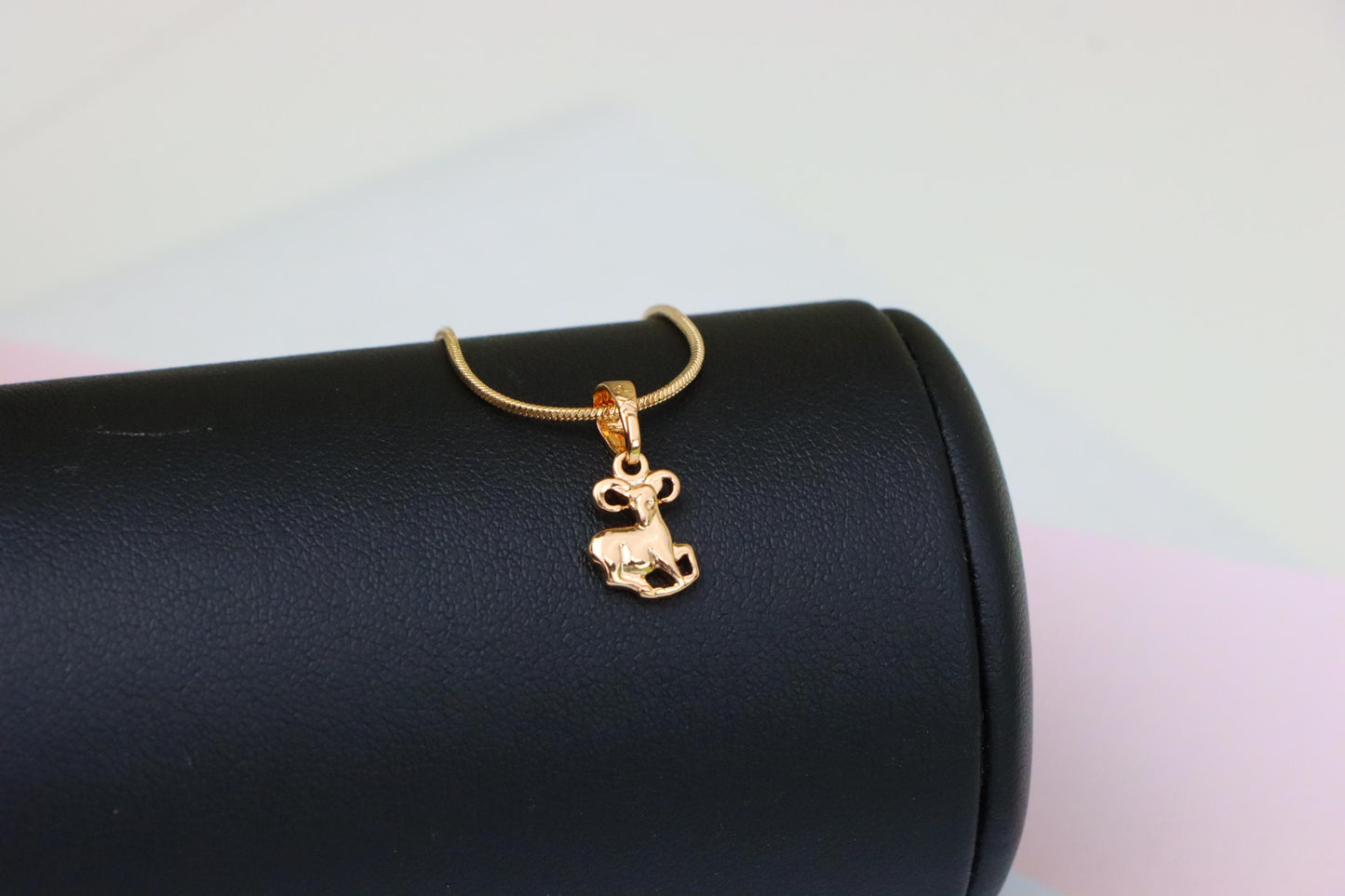 Rose Gold Aries Ram Pendant in Gold Plated Brass, XPPT1462 (2137-2)