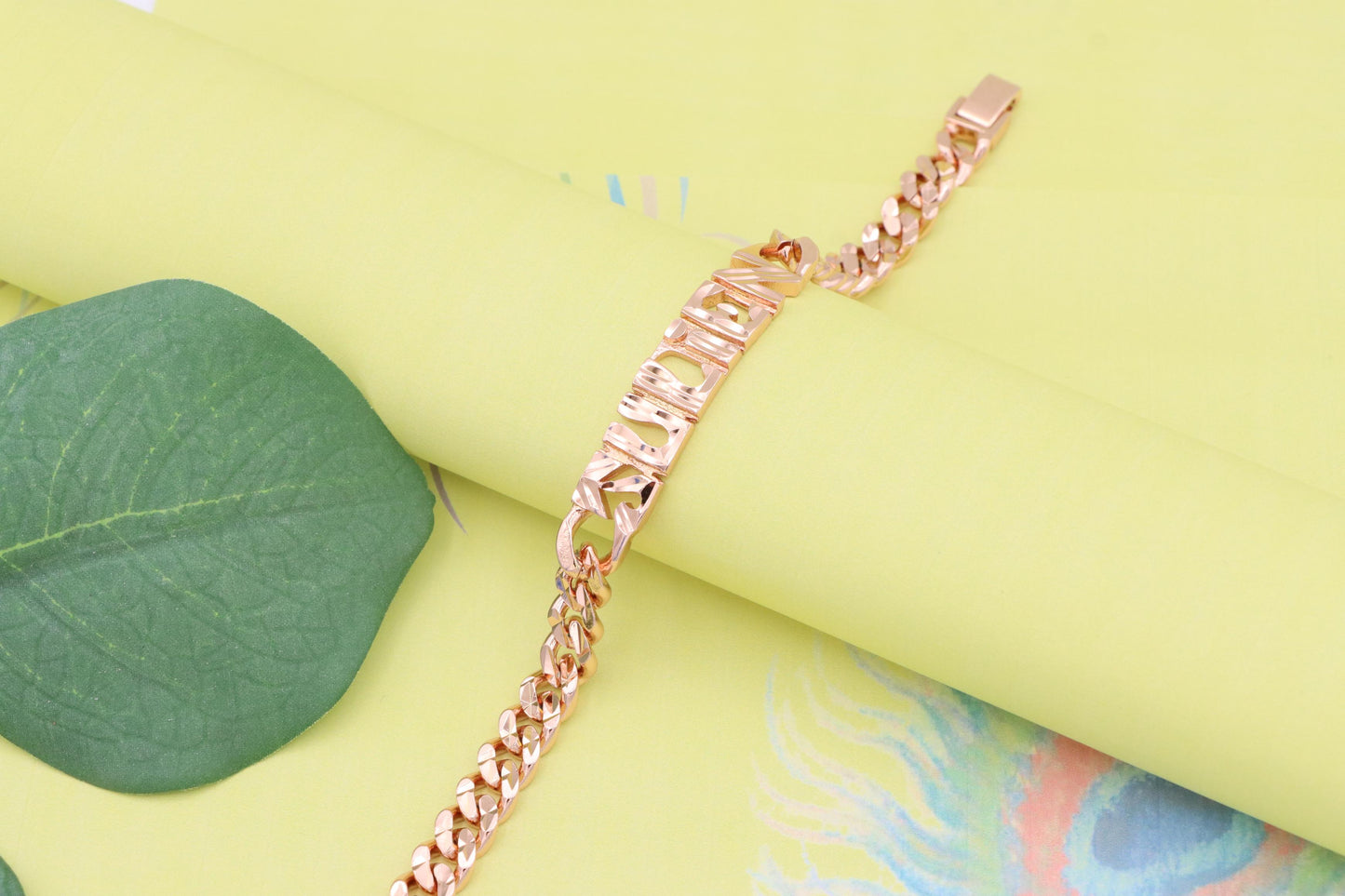 Rose Gold Designer Bracelet with "Sudien" Text Detailing, XPBL1155 (2116-4)