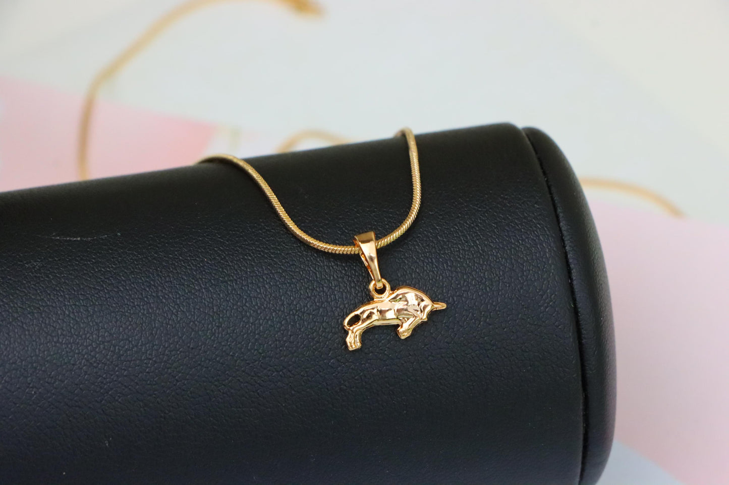 Rose Gold Bull Pendant in Gold Plated Brass, XPPT1463 (2137-2)