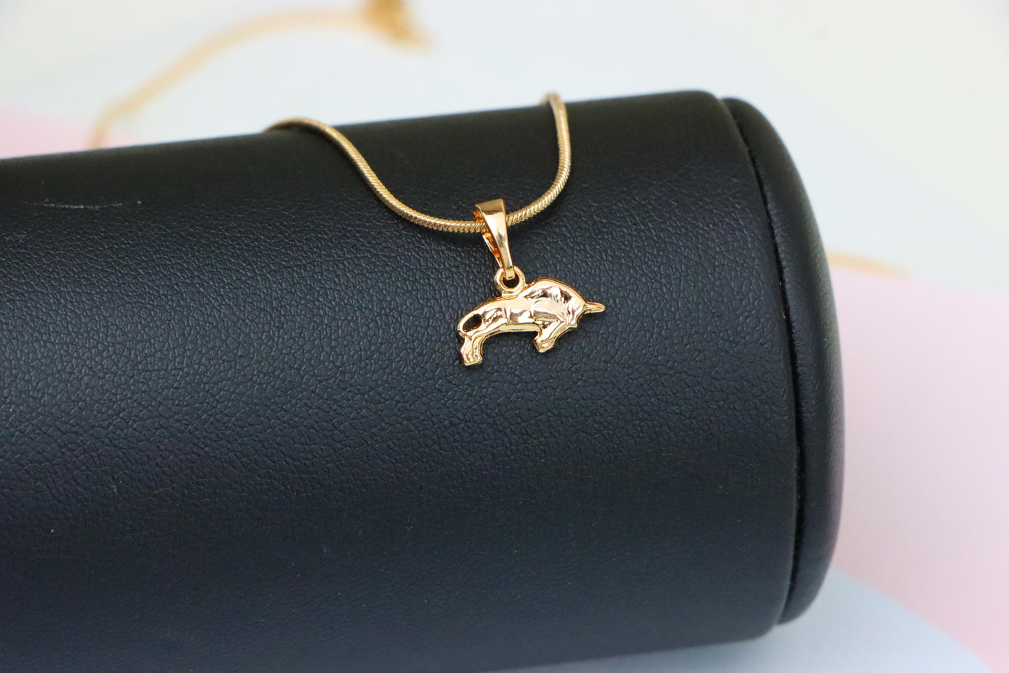 Rose Gold Bull Pendant in Gold Plated Brass, XPPT1463 (2137-2)