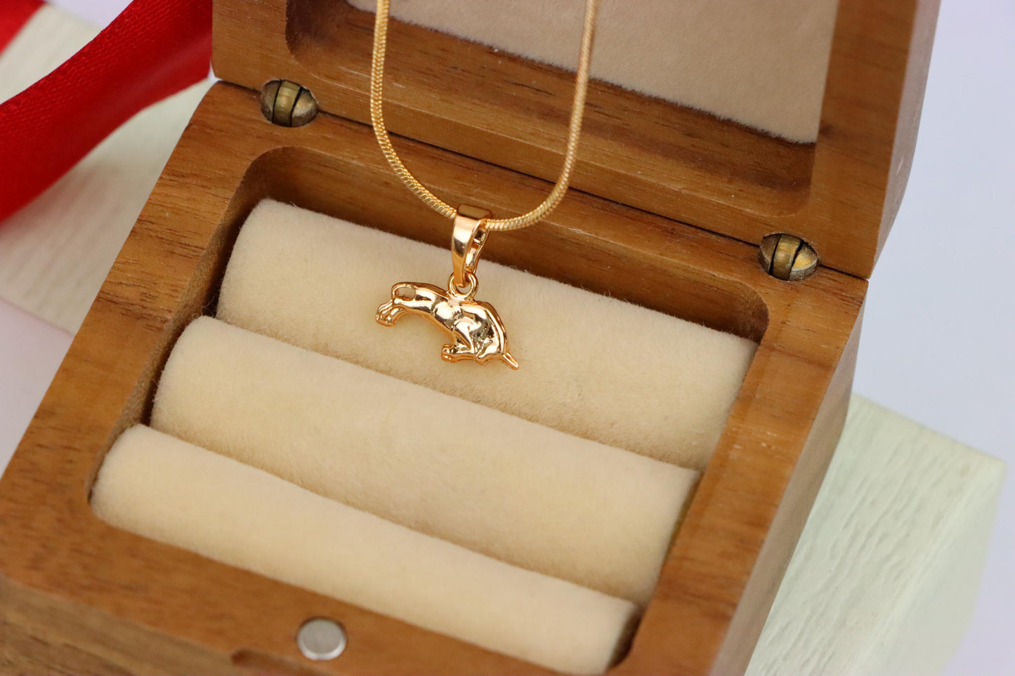 Rose Gold Bull Pendant in Gold Plated Brass, XPPT1463 (2137-2)
