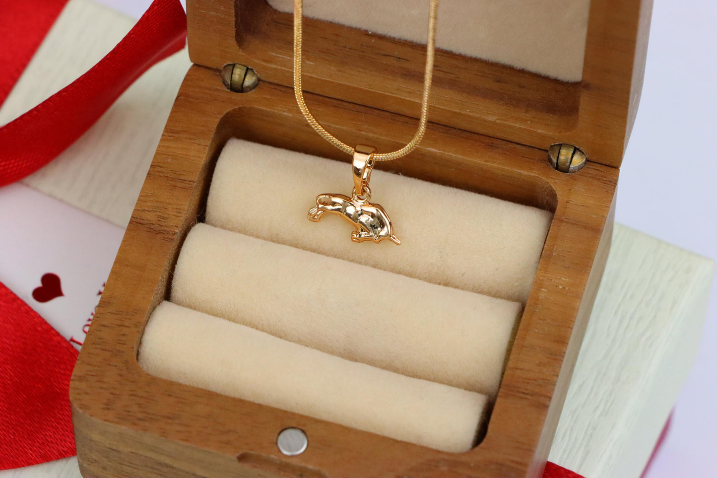 Rose Gold Bull Pendant in Gold Plated Brass, XPPT1463 (2137-2)