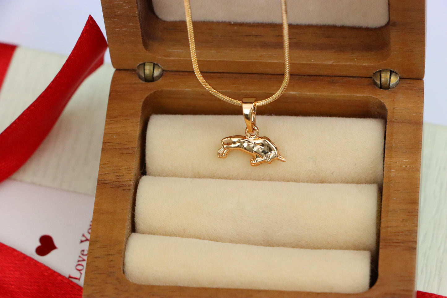 Rose Gold Bull Pendant in Gold Plated Brass, XPPT1463 (2137-2)