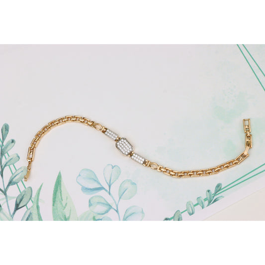 Pavé Rectangle Crystal Rose Gold Bracelet, XPBL0769 (2077-8)