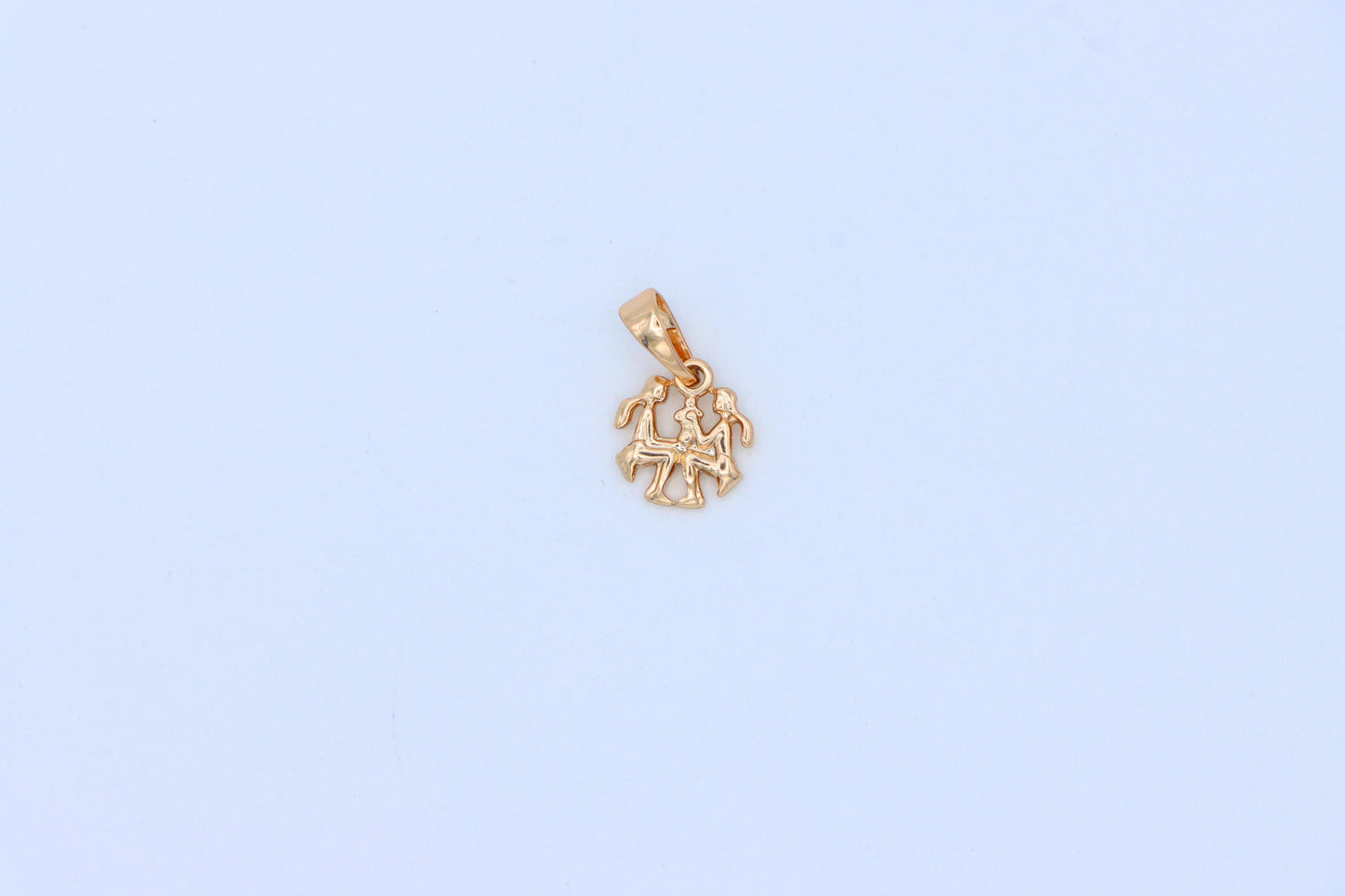 Rose Gold Gemini Pendant in Gold Plated Brass Zodiac Charm, XPPT1464 (2137-2)