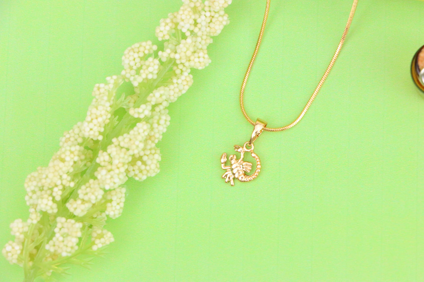 Rose Gold Scorpio Pendant in Gold Plated Brass Zodiac Charm, XPPT1465 (2137-2)