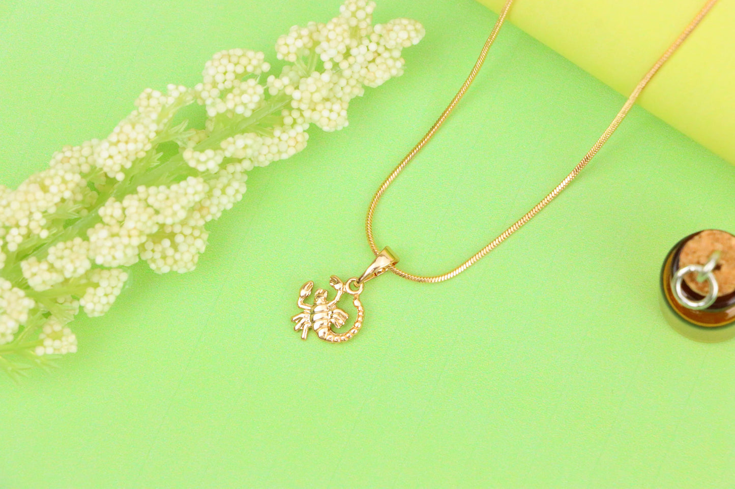 Rose Gold Scorpio Pendant in Gold Plated Brass Zodiac Charm, XPPT1465 (2137-2)