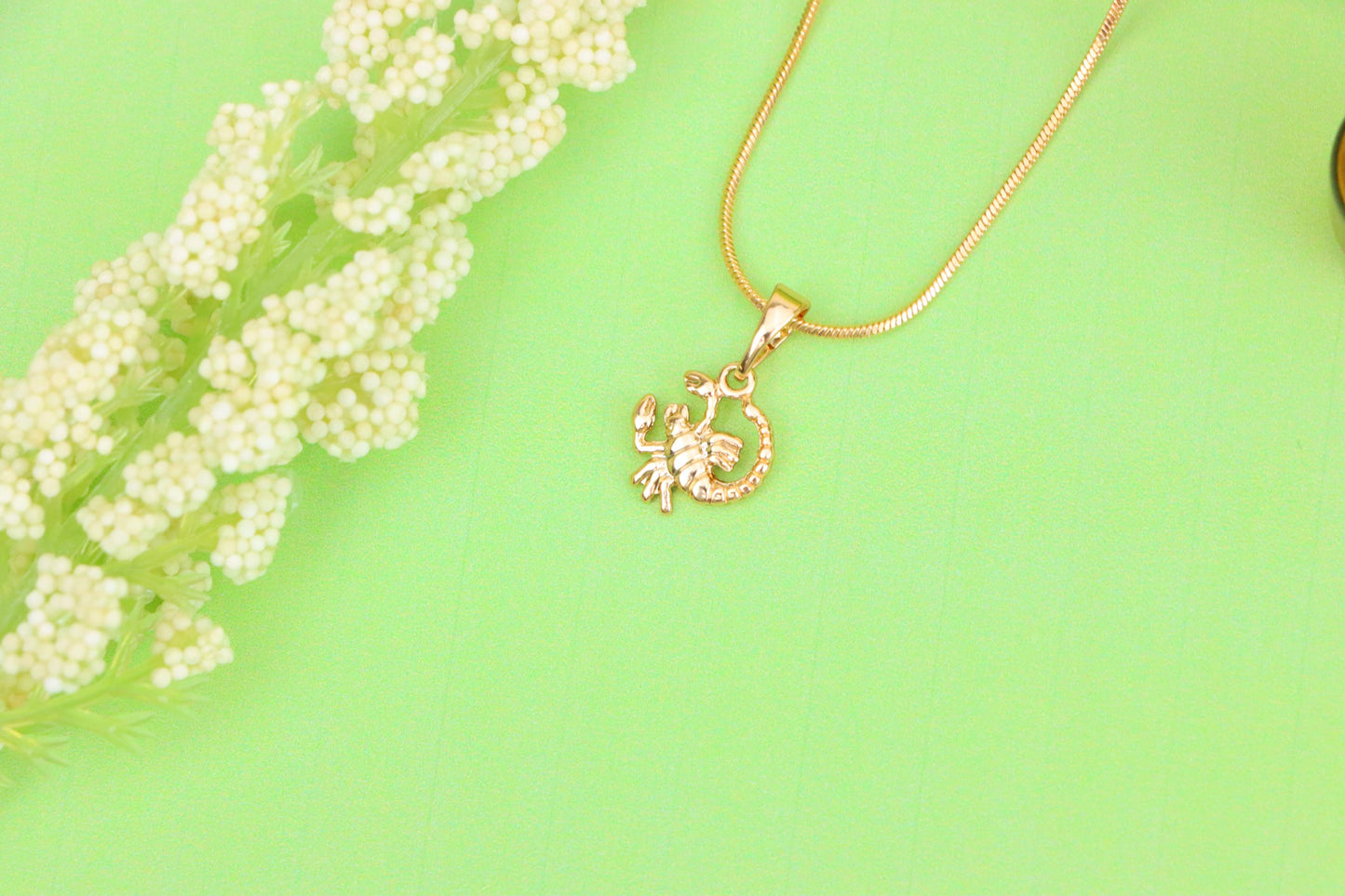 Rose Gold Scorpio Pendant in Gold Plated Brass Zodiac Charm, XPPT1465 (2137-2)