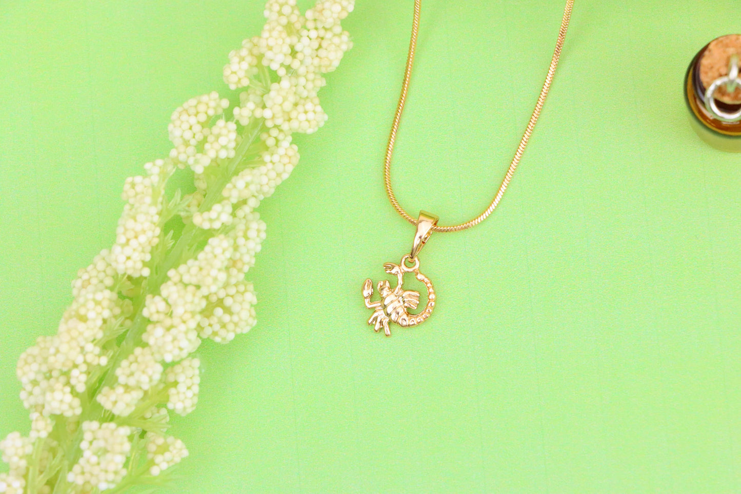 Rose Gold Scorpio Pendant in Gold Plated Brass Zodiac Charm, XPPT1465 (2137-2)