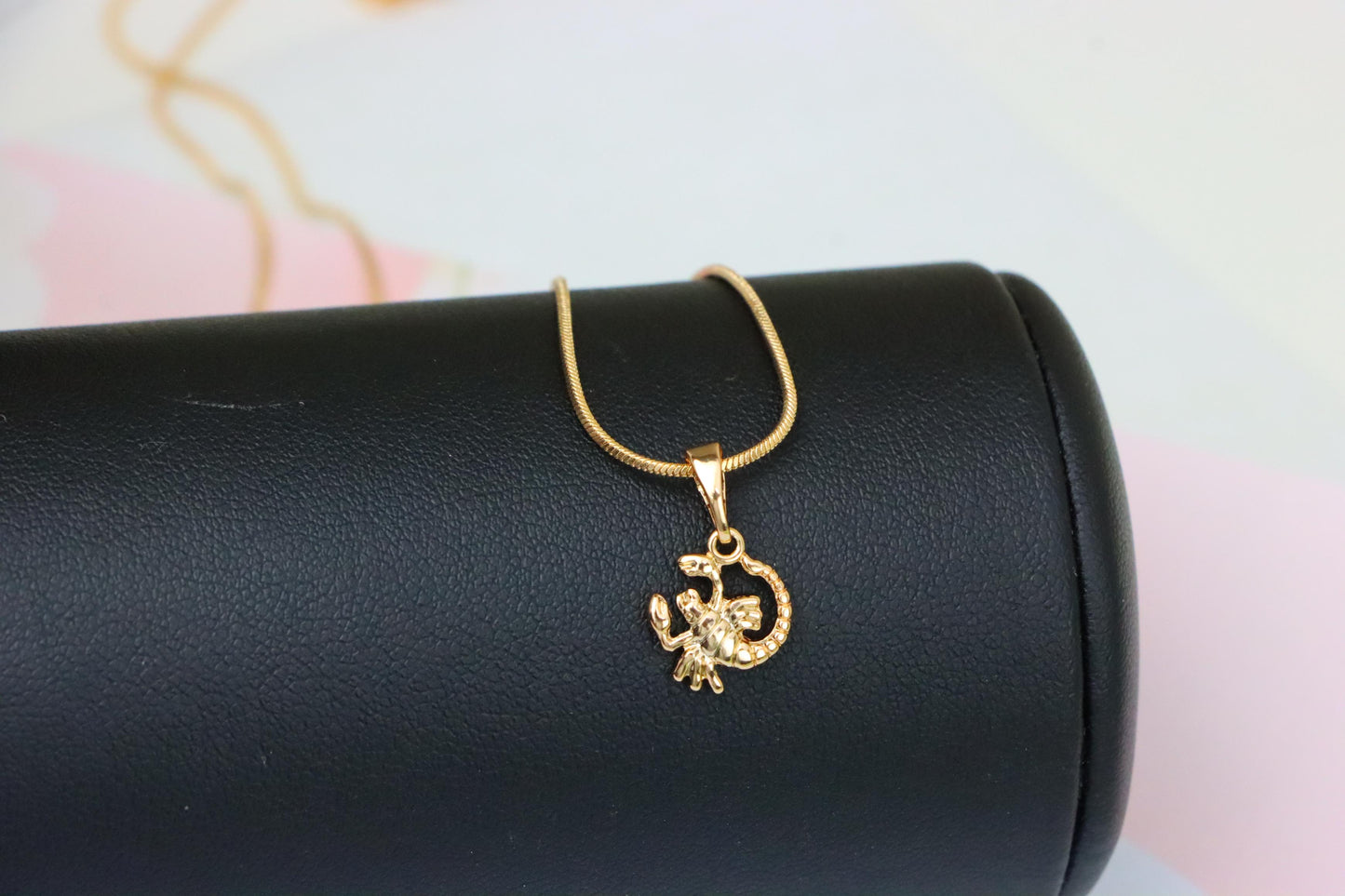 Rose Gold Scorpio Pendant in Gold Plated Brass Zodiac Charm, XPPT1465 (2137-2)