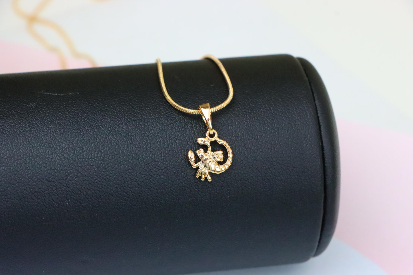 Rose Gold Scorpio Pendant in Gold Plated Brass Zodiac Charm, XPPT1465 (2137-2)