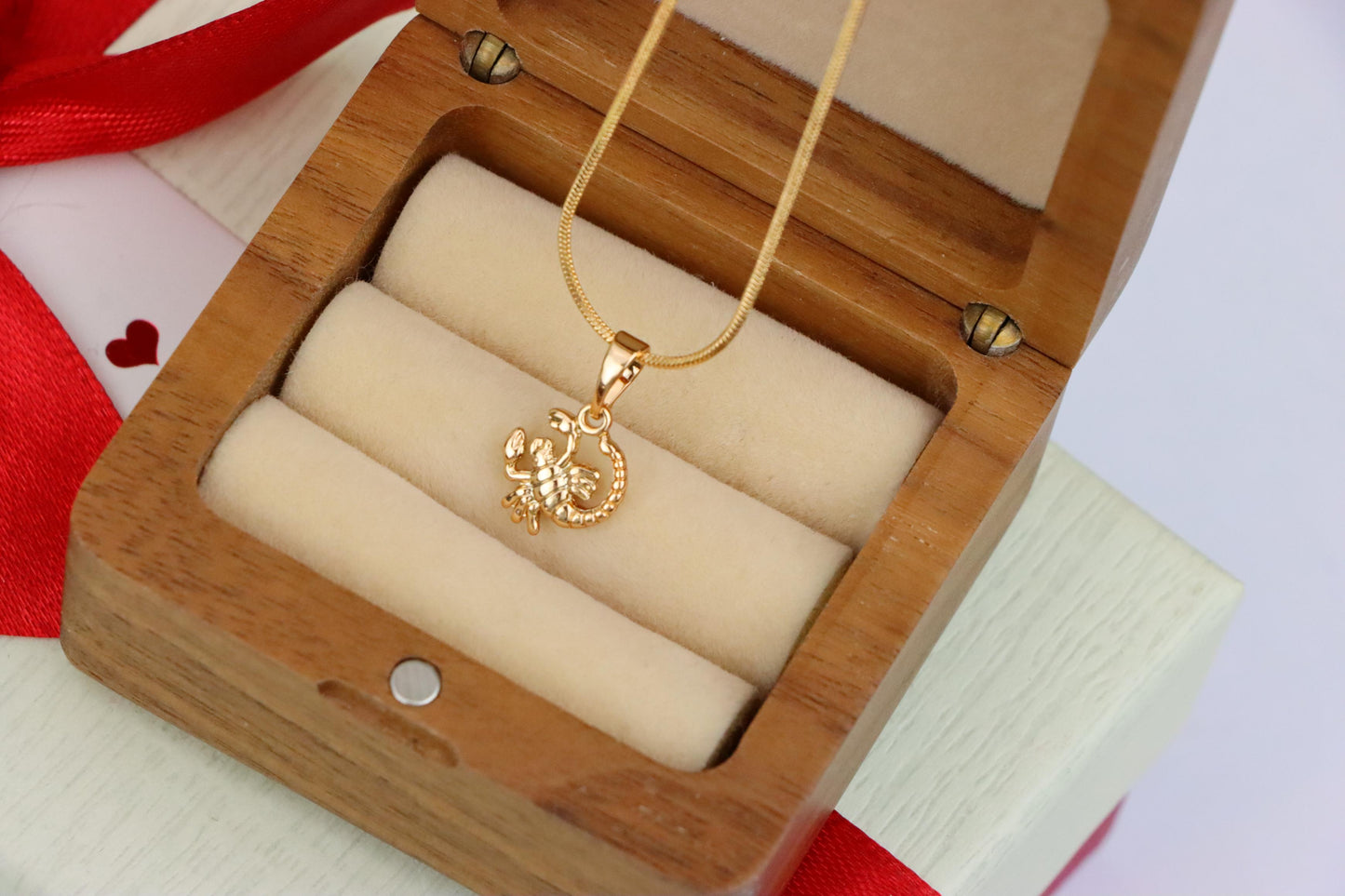 Rose Gold Scorpio Pendant in Gold Plated Brass Zodiac Charm, XPPT1465 (2137-2)