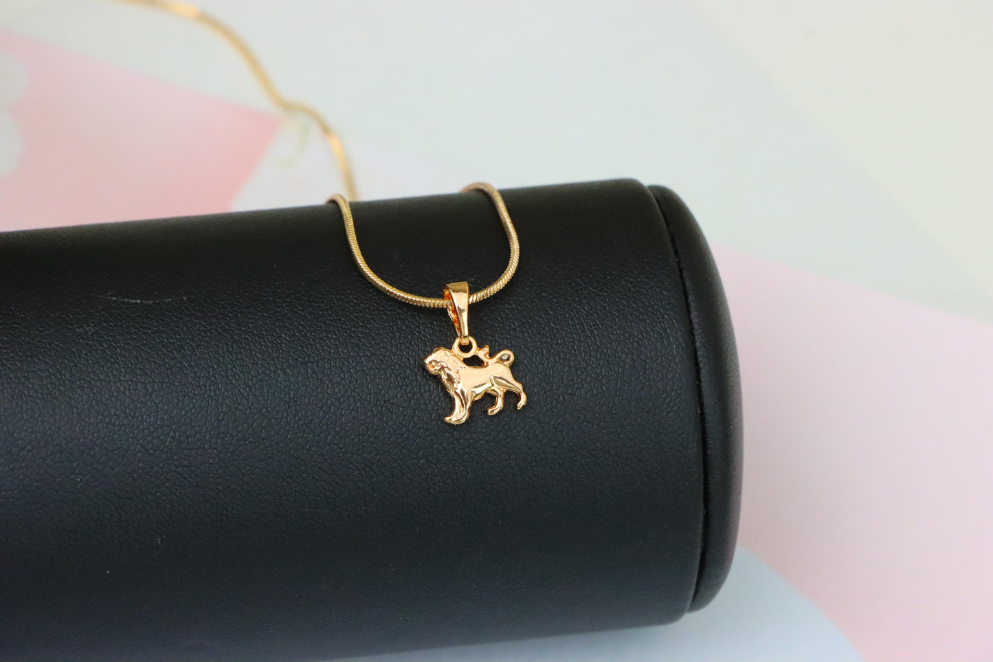 Leo Zodiac Pendant in Rose Gold Plated Brass Lion Charm, XPPT1466 (2137-2)
