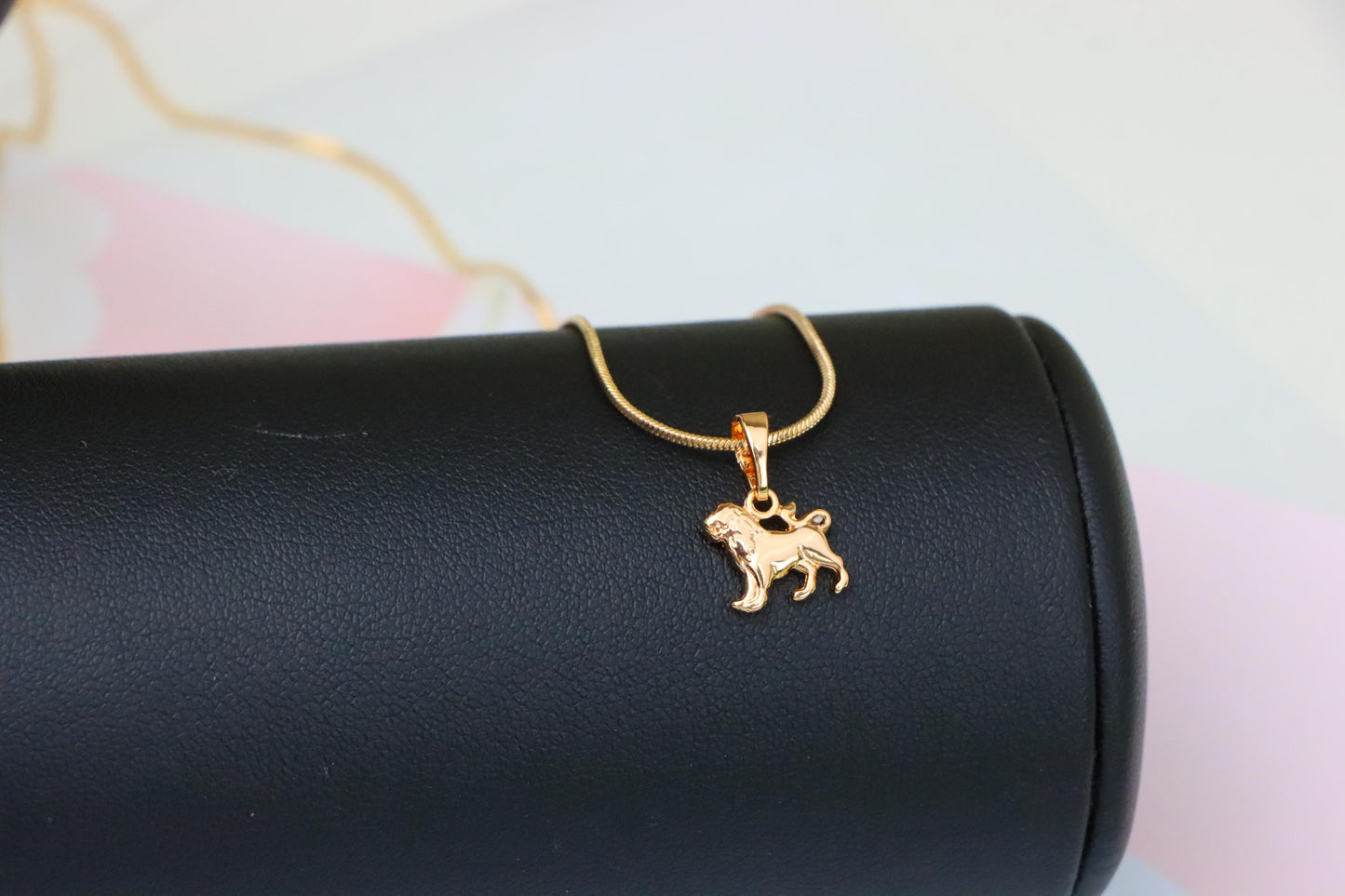 Leo Zodiac Pendant in Rose Gold Plated Brass Lion Charm, XPPT1466 (2137-2)