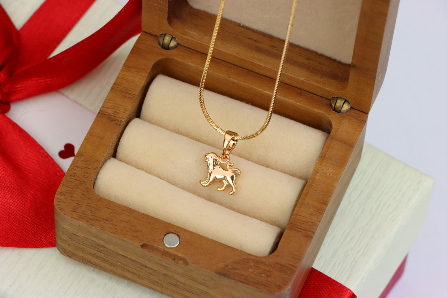 Leo Zodiac Pendant in Rose Gold Plated Brass Lion Charm, XPPT1466 (2137-2)