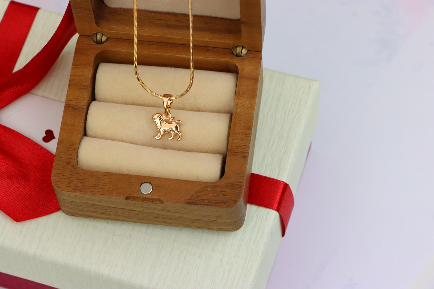 Leo Zodiac Pendant in Rose Gold Plated Brass Lion Charm, XPPT1466 (2137-2)