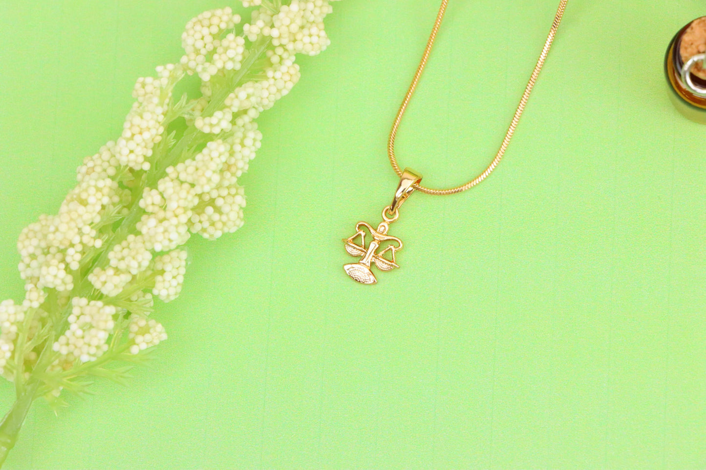 Libra Zodiac Scales Rose Gold Pendant Stylish Charm, XPPT1468 (2137-2)
