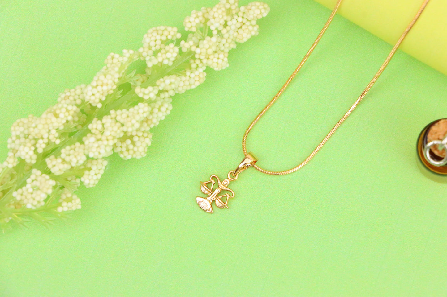 Libra Zodiac Scales Rose Gold Pendant Stylish Charm, XPPT1468 (2137-2)