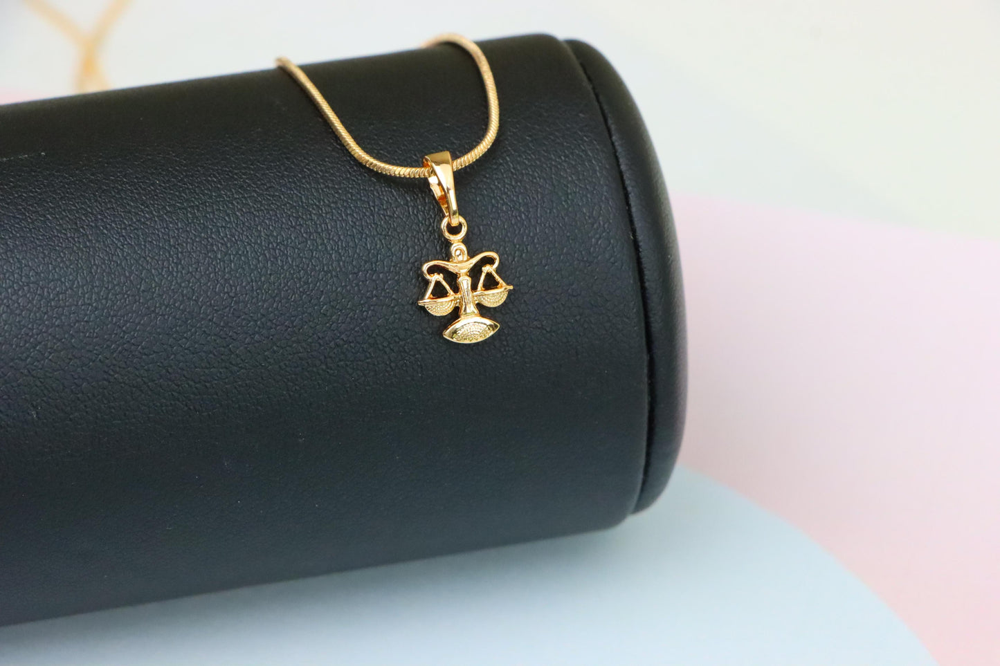 Libra Zodiac Scales Rose Gold Pendant Stylish Charm, XPPT1468 (2137-2)
