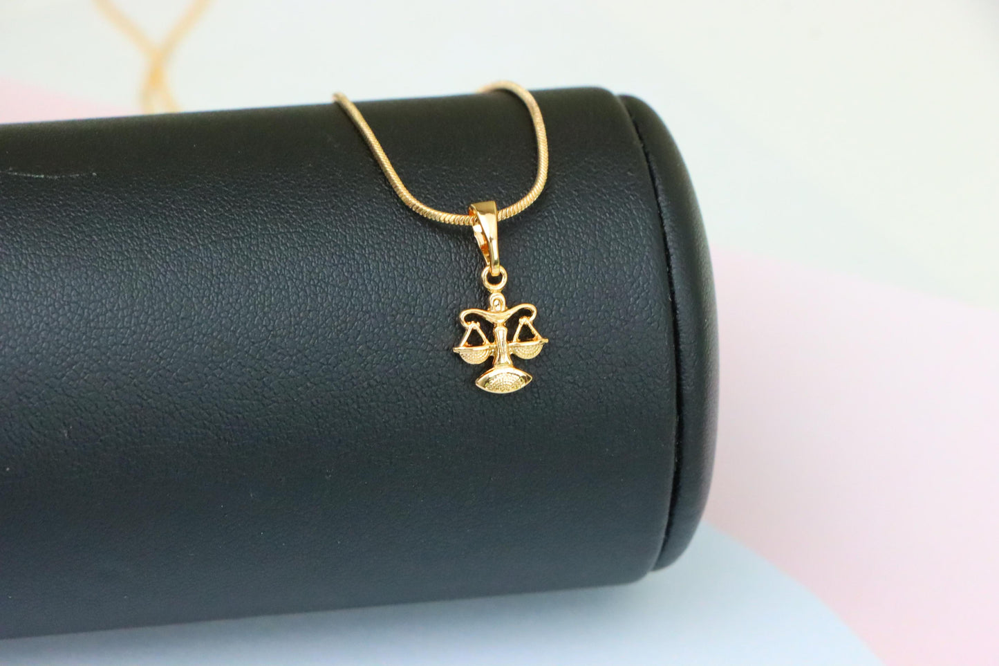 Libra Zodiac Scales Rose Gold Pendant Stylish Charm, XPPT1468 (2137-2)