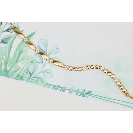 Modern Beaded & Bar Link Rose Gold Bracelet, XPBL0774 (2078-3)