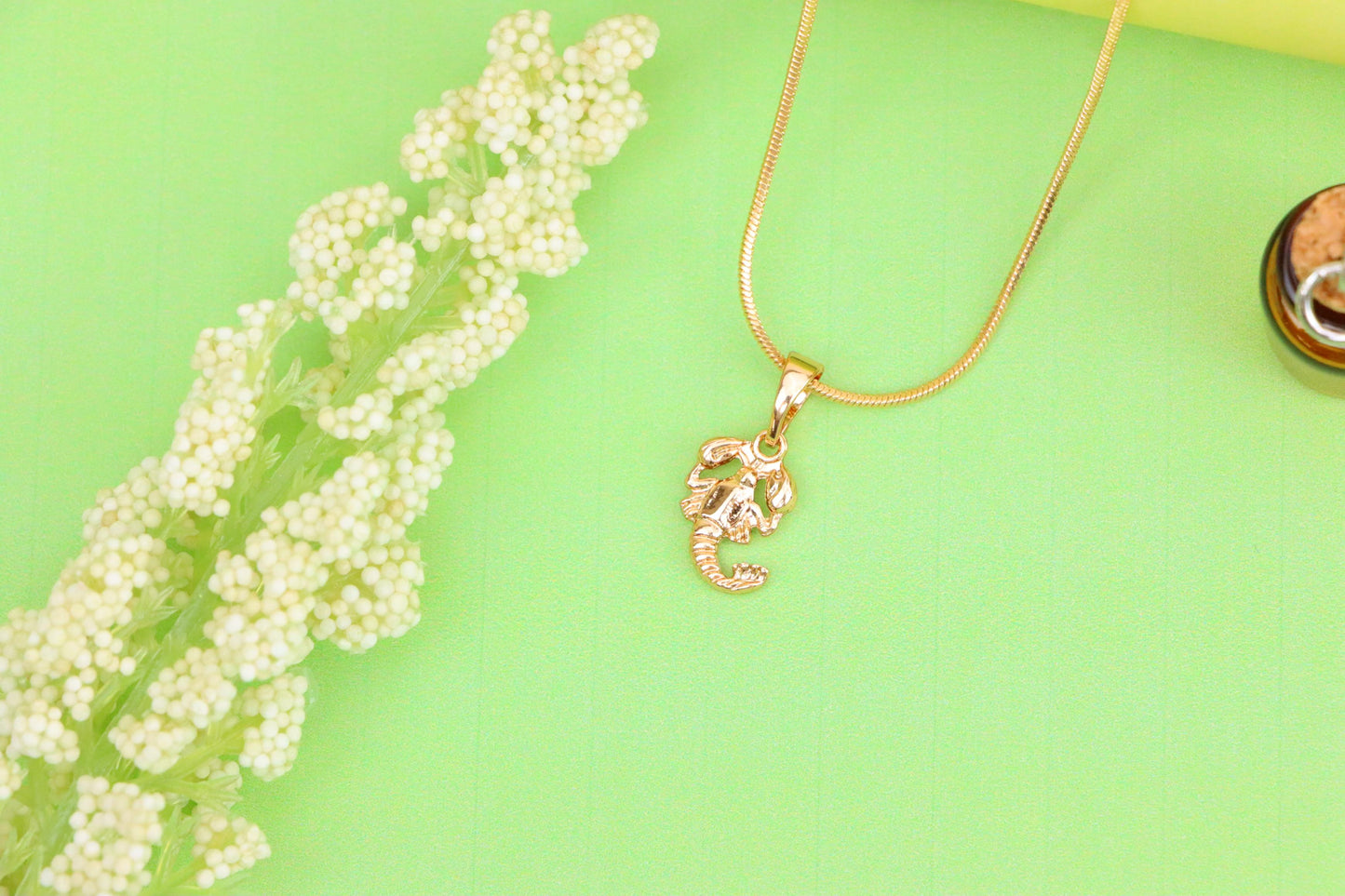 Scorpio Zodiac Scorpion Rose Gold Pendant Astrology Charm, XPPT1469 (2137-2)