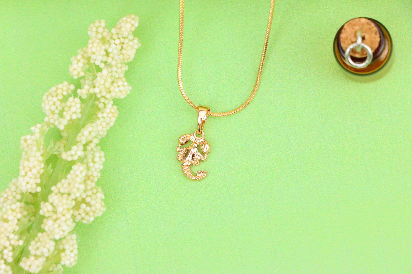 Scorpio Zodiac Scorpion Rose Gold Pendant Astrology Charm, XPPT1469 (2137-2)