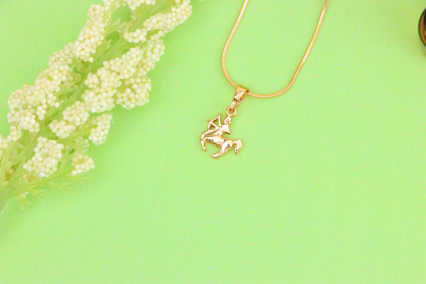 Sagittarius Archer Rose Gold Pendant Zodiac Charm Jewelry, XPPT1470 (2137-2)