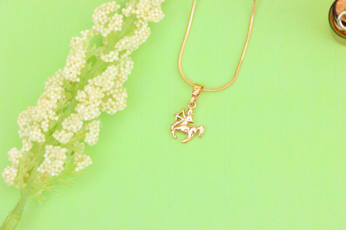 Sagittarius Archer Rose Gold Pendant Zodiac Charm Jewelry, XPPT1470 (2137-2)