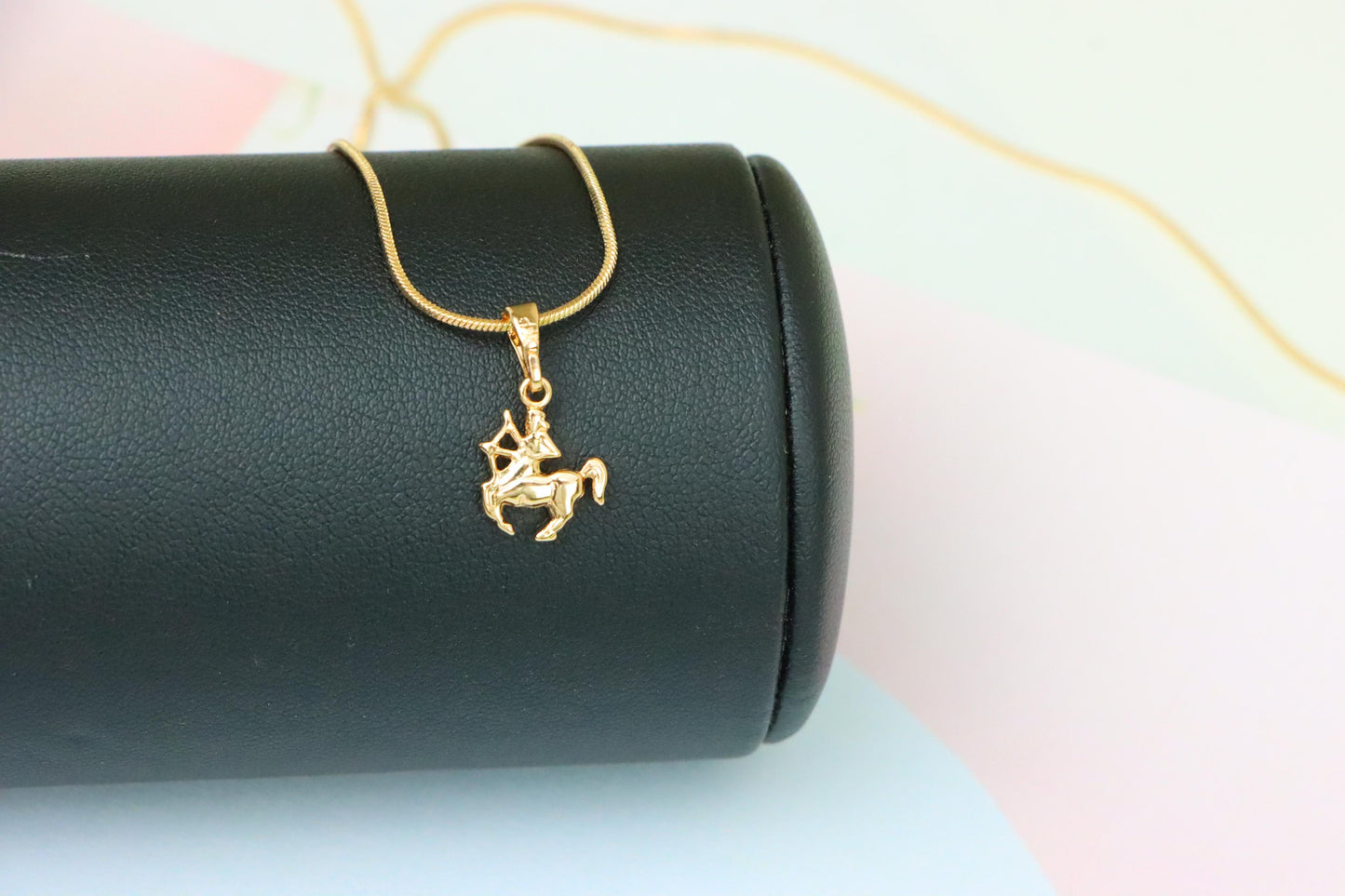 Sagittarius Archer Rose Gold Pendant Zodiac Charm Jewelry, XPPT1470 (2137-2)