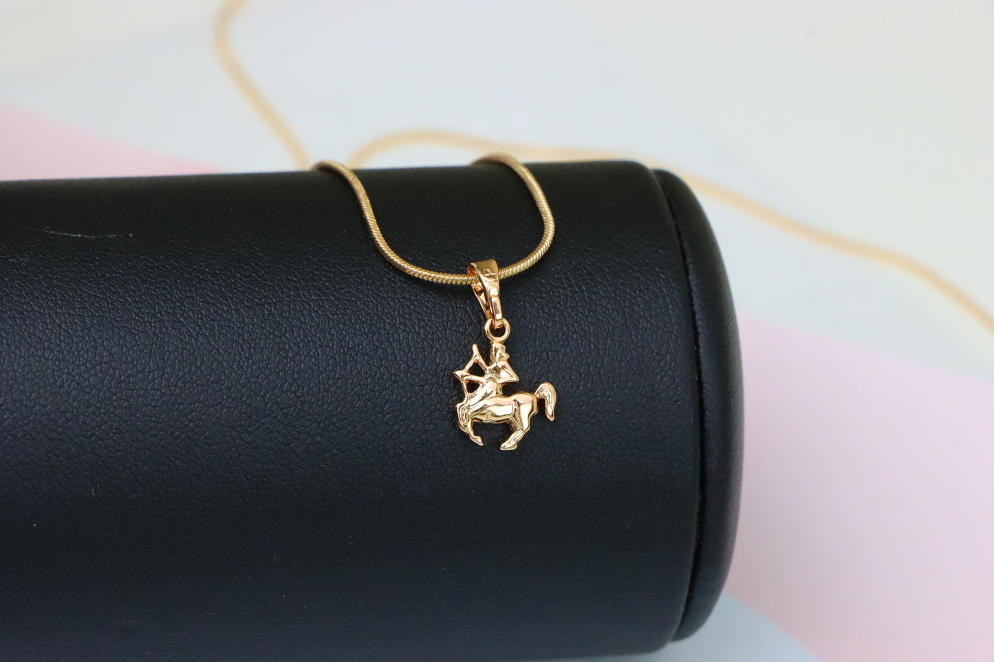 Sagittarius Archer Rose Gold Pendant Zodiac Charm Jewelry, XPPT1470 (2137-2)