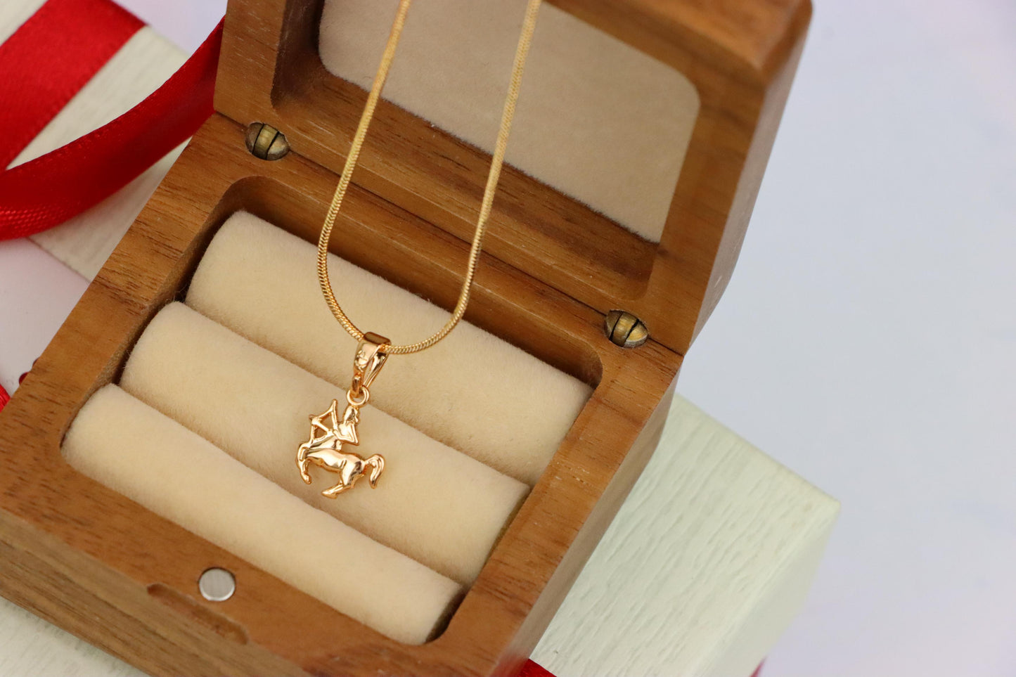 Sagittarius Archer Rose Gold Pendant Zodiac Charm Jewelry, XPPT1470 (2137-2)