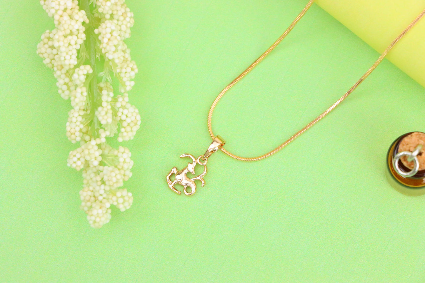 Capricorn Zodiac Rose Gold Pendant Elegant Charm, XPPT1471 (2137-2)