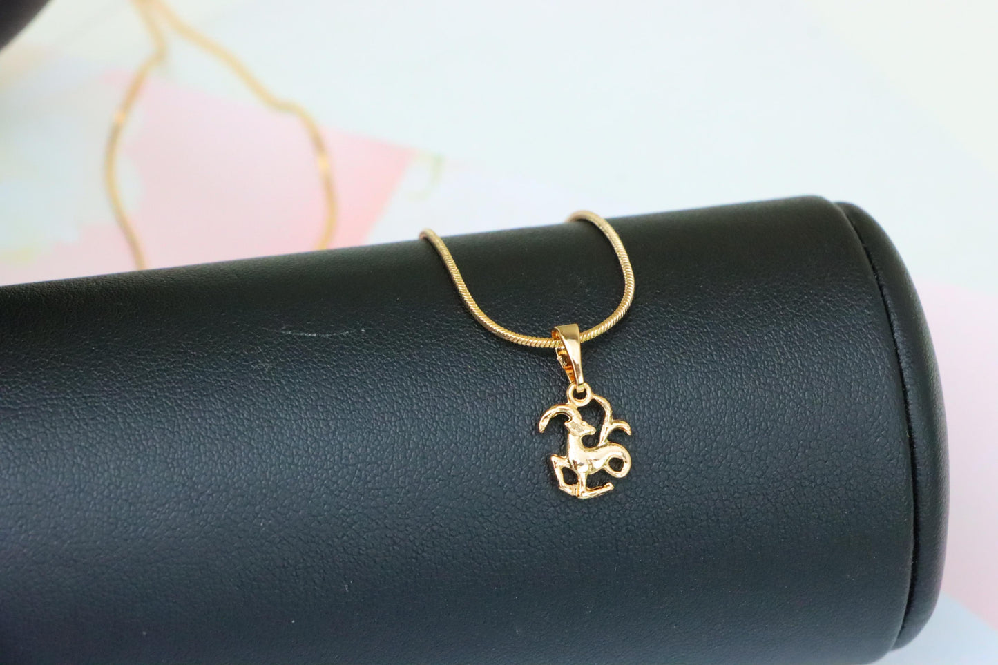 Capricorn Zodiac Rose Gold Pendant Elegant Charm, XPPT1471 (2137-2)