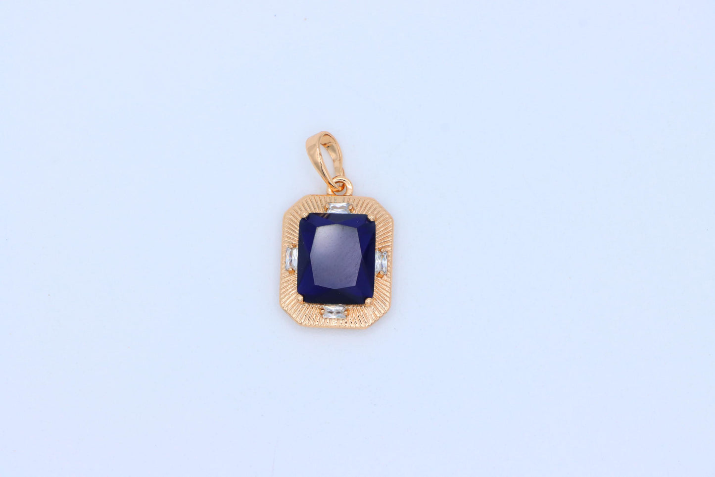Royal Blue Gold Plated Pendant with Vintage Inspired Frame Design, XPPT1784 (2162-8)