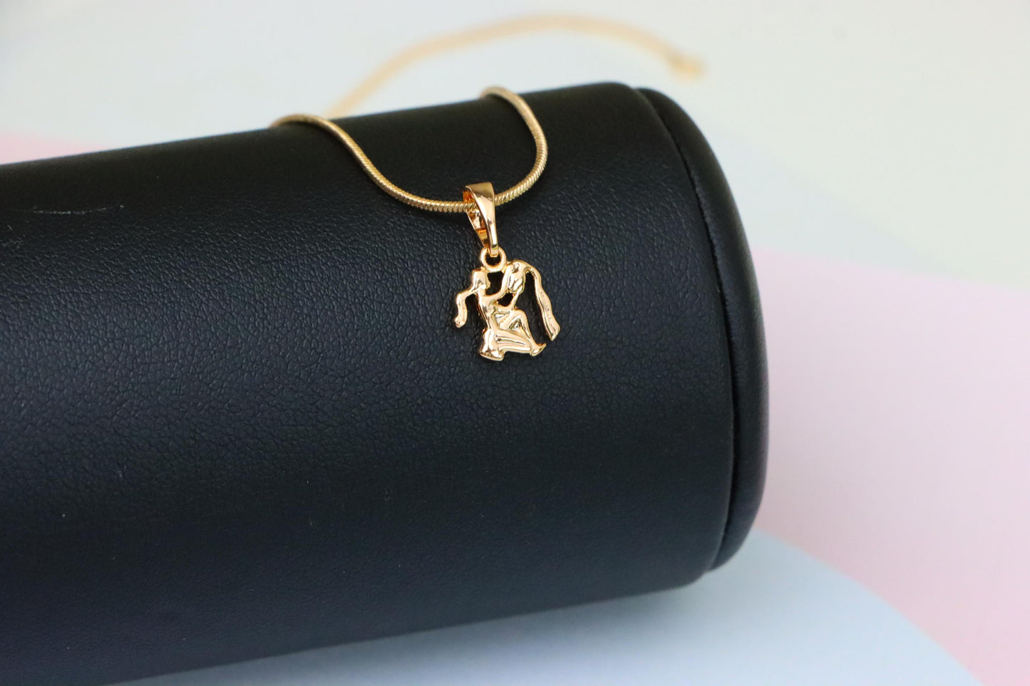 Aquarius Zodiac Rose Gold Pendant Stylish Celestial Charm, XPPT1472 (2137-2)