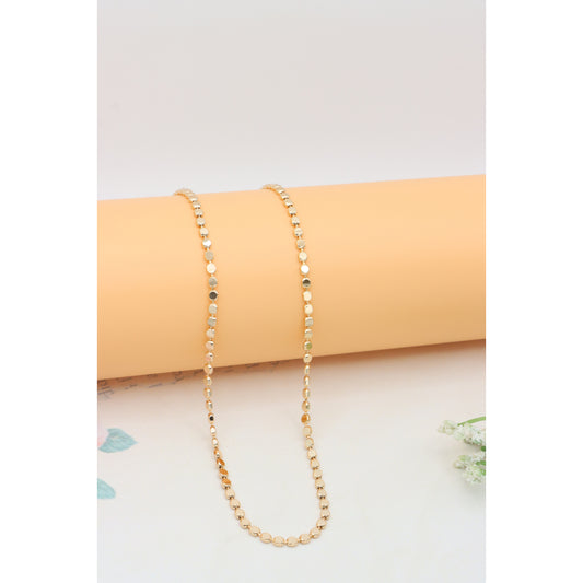 Rose Gold Disc Chain Necklace | Elegant Polished Finish, XPNL0323 (2033-3)
