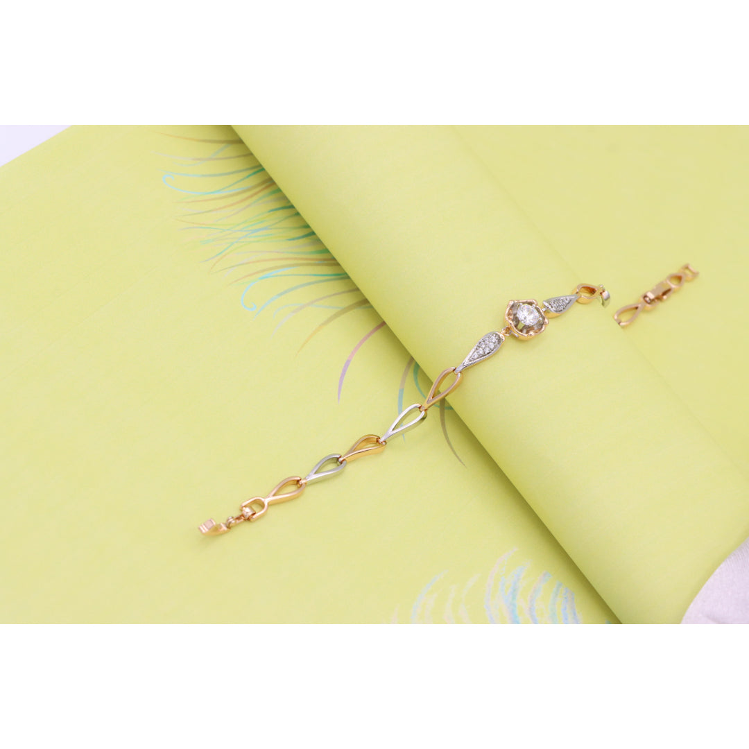 Elegant Emerald Green & White Stone Rose Gold Bracelet, XPBL0763 (2077-2)