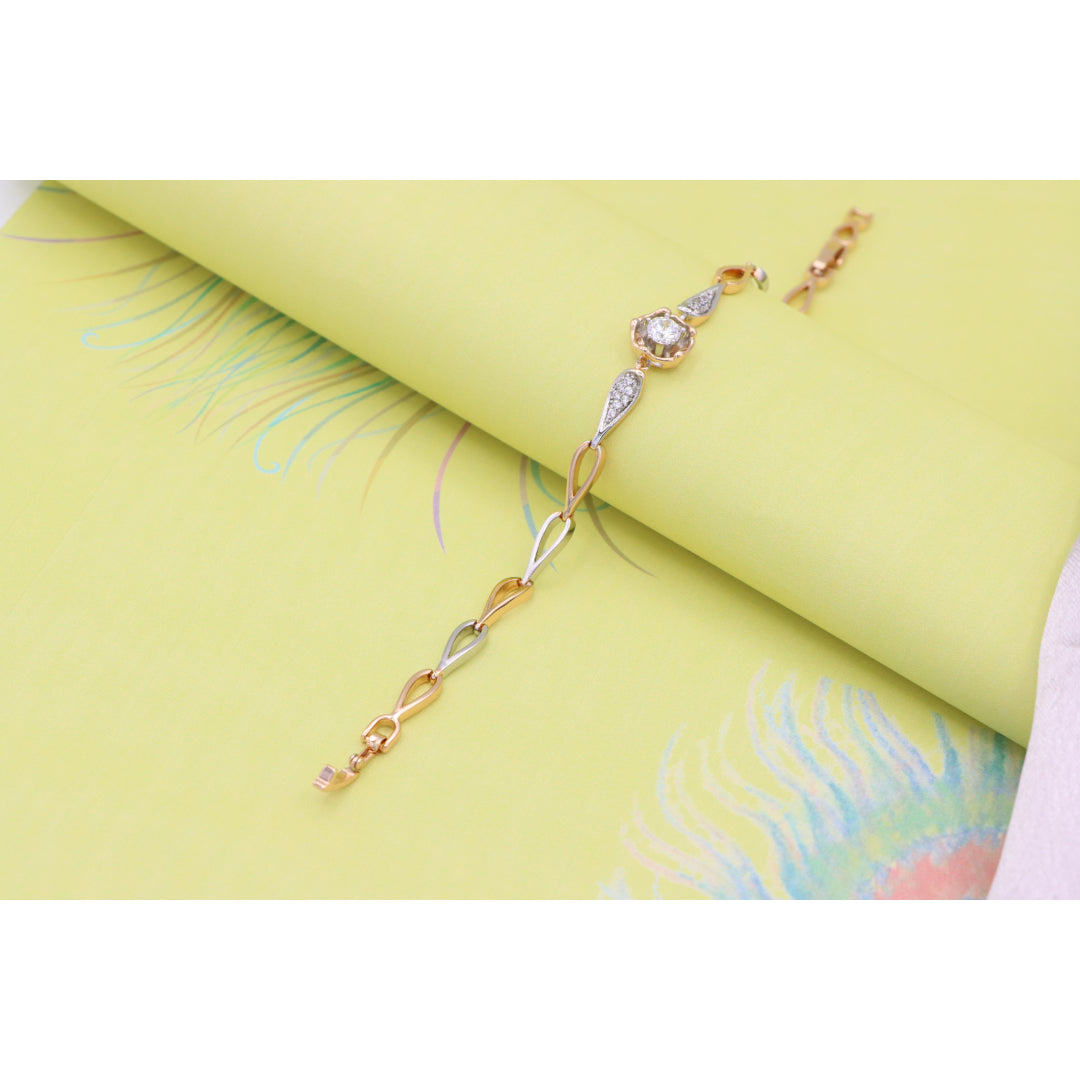Elegant Emerald Green & White Stone Rose Gold Bracelet, XPBL0763 (2077-2)