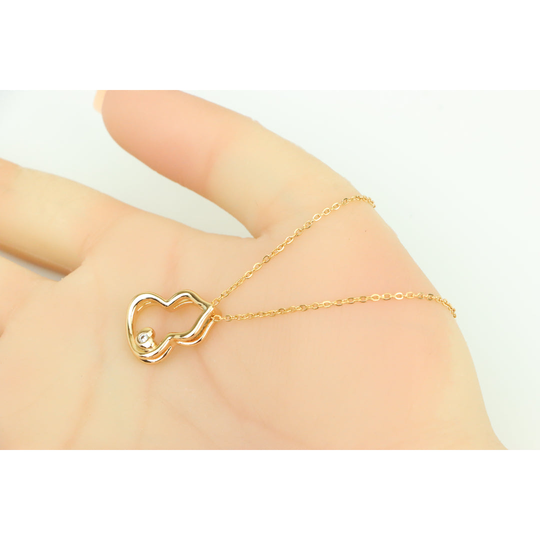Rose Gold Heart Pendant Necklace with Adjustable Chain, XPNL0329 (2033-9)