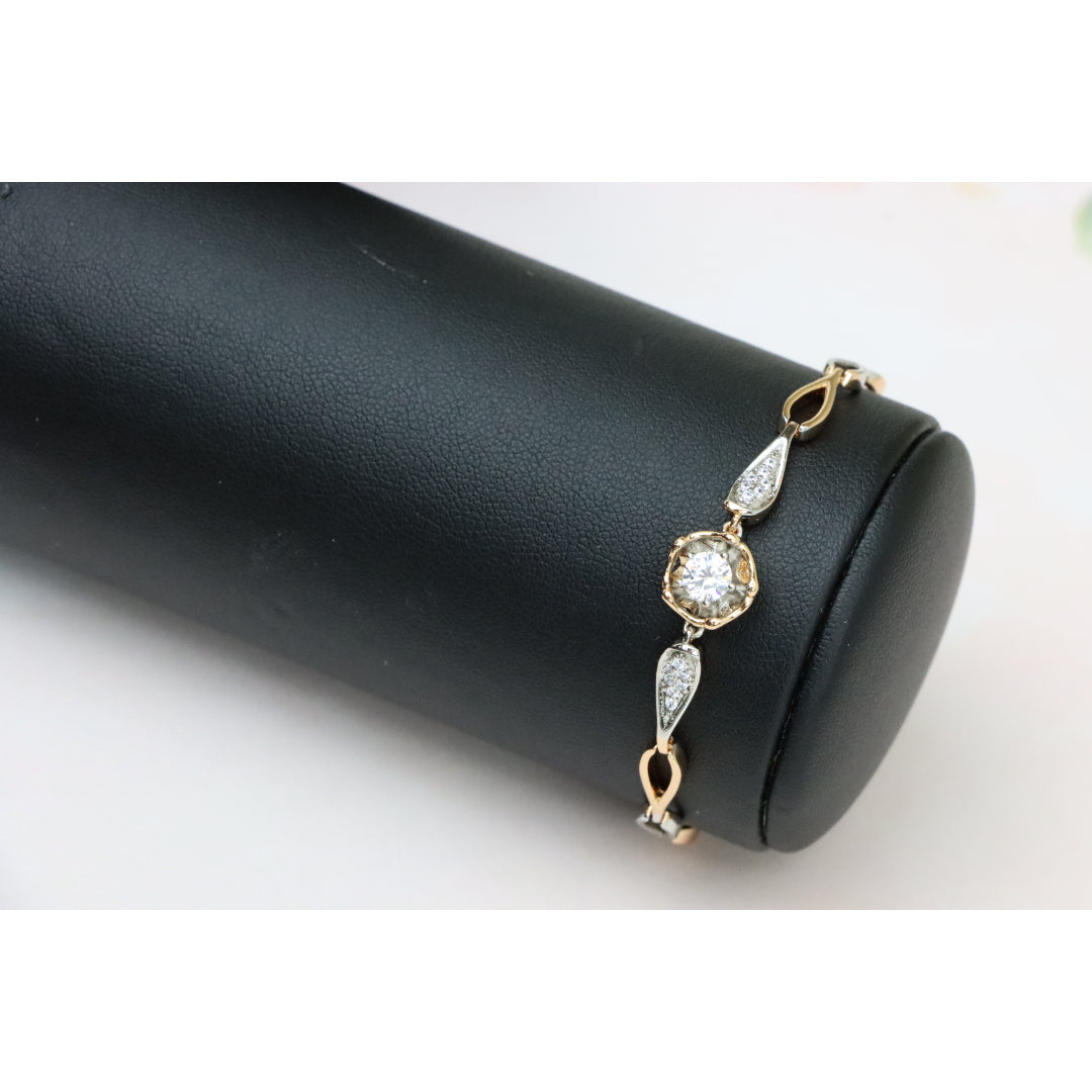 Elegant Emerald Green & White Stone Rose Gold Bracelet, XPBL0763 (2077-2)