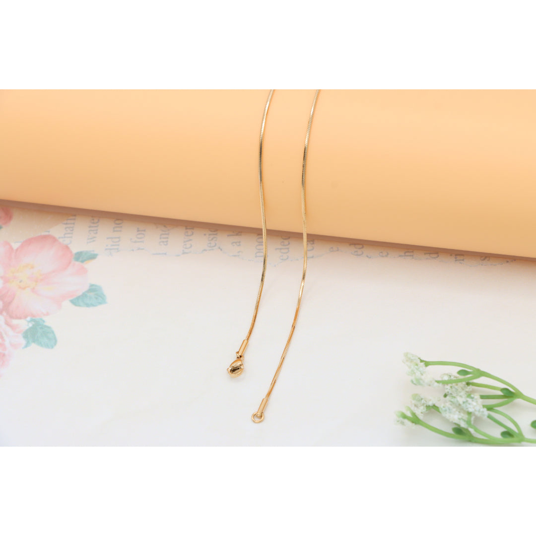 Rose Gold Plated Sleek Herringbone Necklace for Women, XPNL0333 (2034-3)