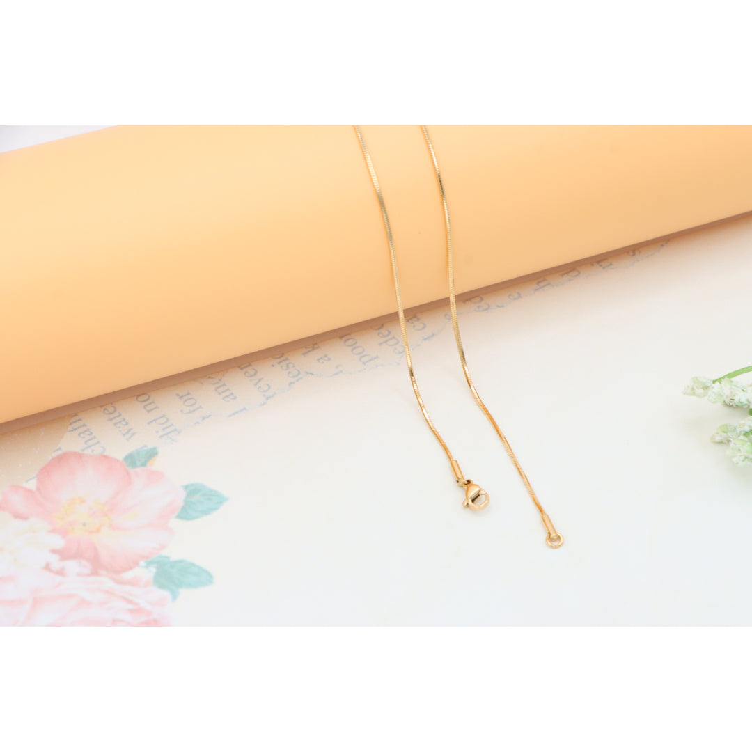 Rose Gold Plated Sleek Herringbone Necklace for Women, XPNL0333 (2034-3)