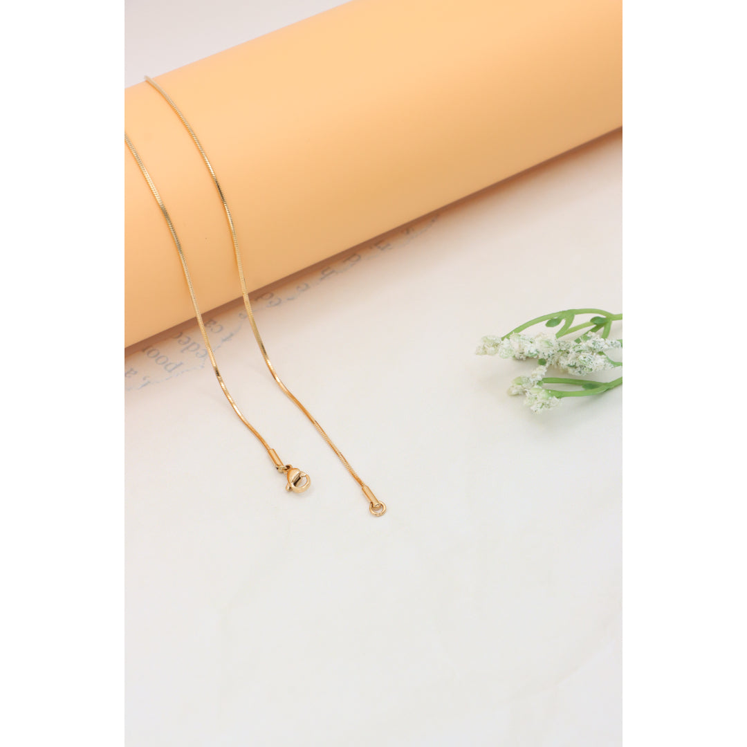 Rose Gold Plated Sleek Herringbone Necklace for Women, XPNL0333 (2034-3)