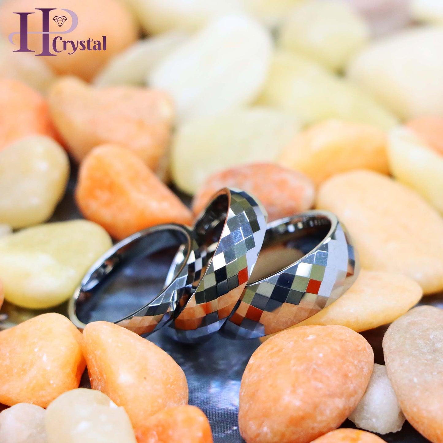 Domed Faceted Tungsten Ring