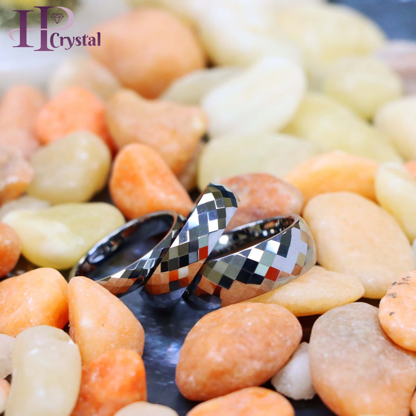 Domed Faceted Tungsten Ring