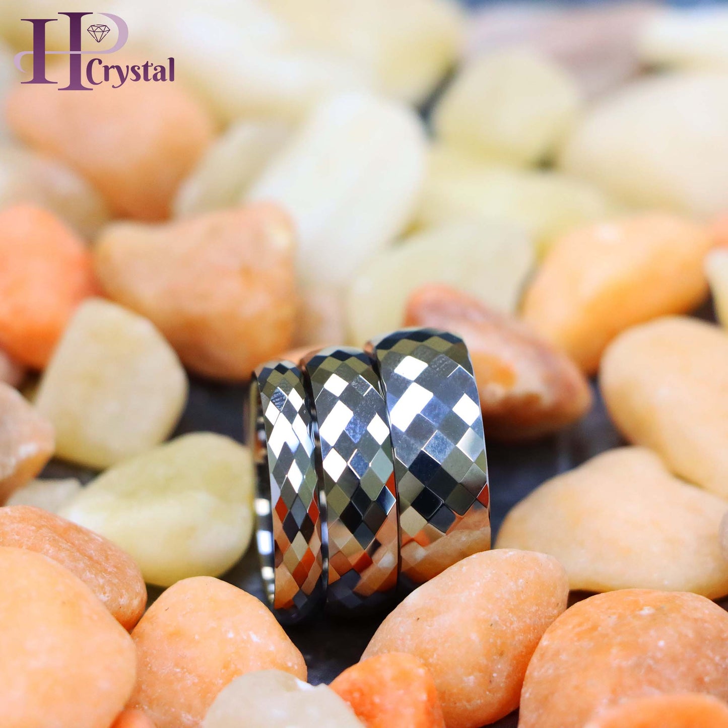 Domed Faceted Tungsten Ring