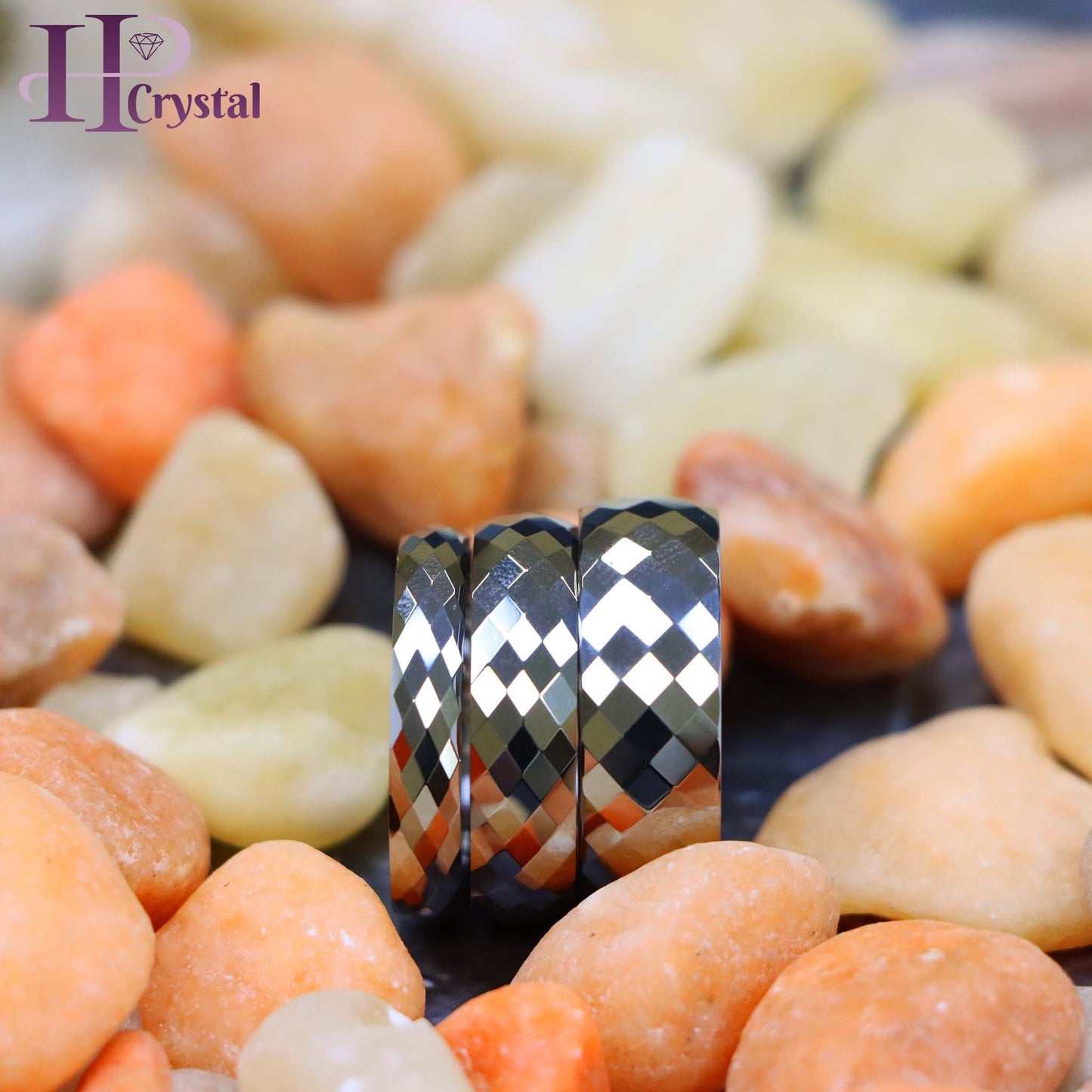 Domed Faceted Tungsten Ring